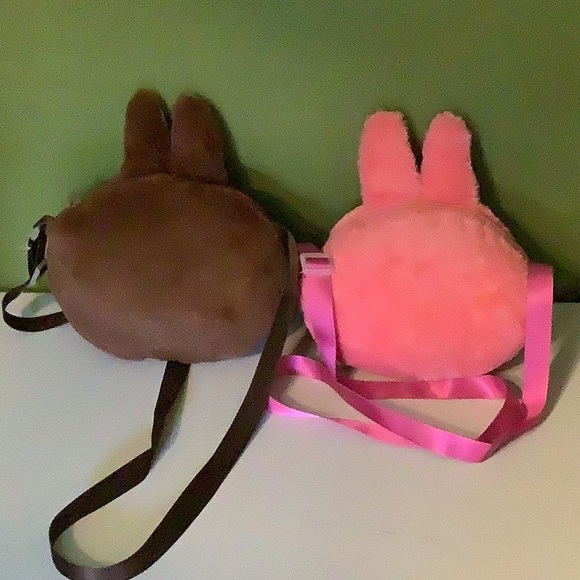 Pink and Brown Bubu monster crossbody purses - Picture 4 of 6